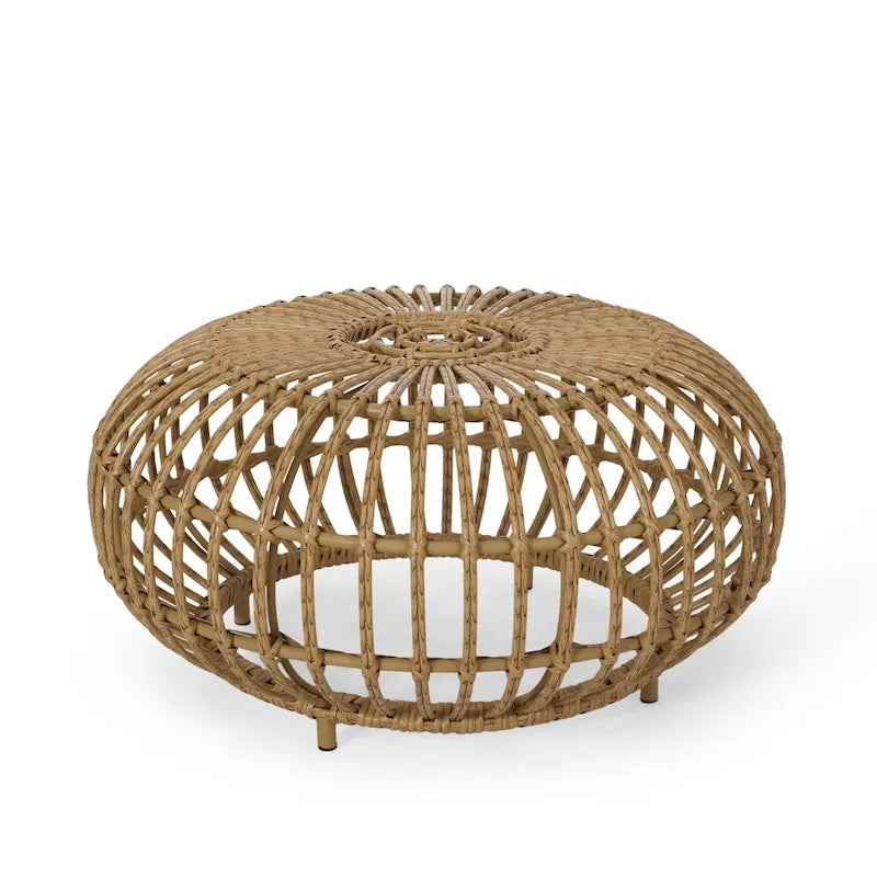 Woven Rattan-Look Coffee Table