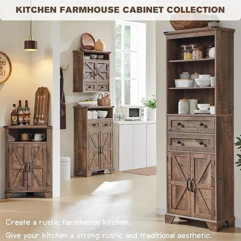 Farmhouse Corner Bathroom Storage Cabinet