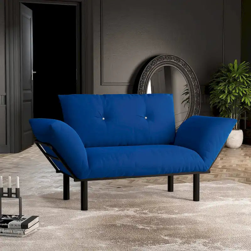 Extra-Wide Modern Loveseat with Metal Legs