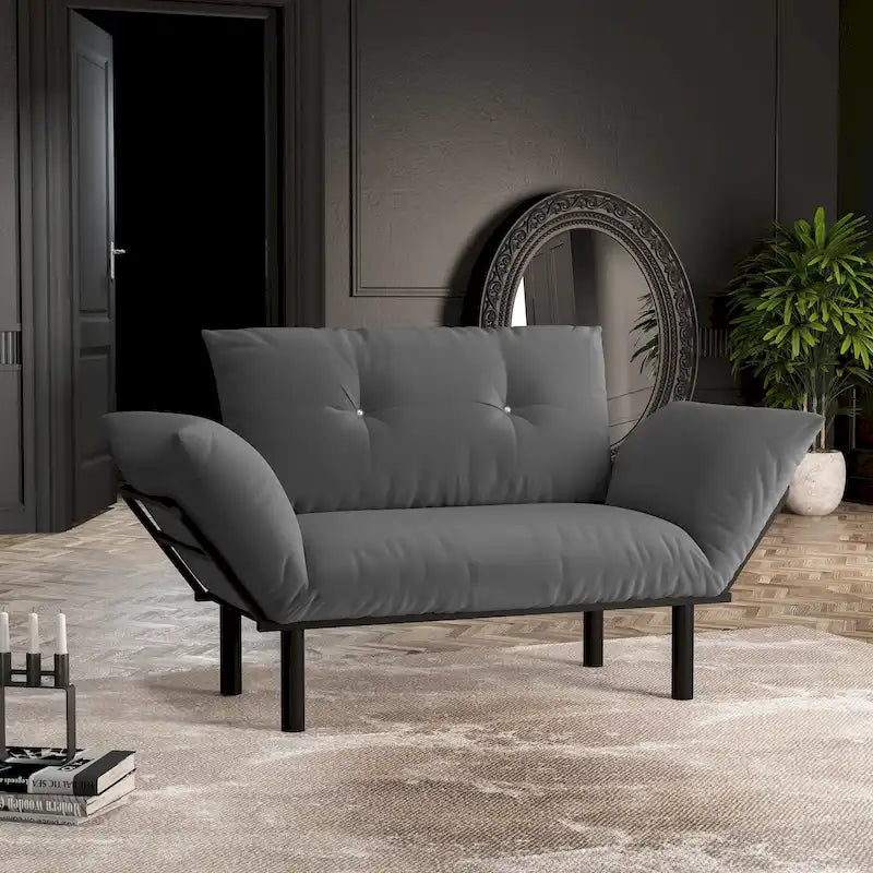 Extra-Wide Modern Loveseat with Metal Legs