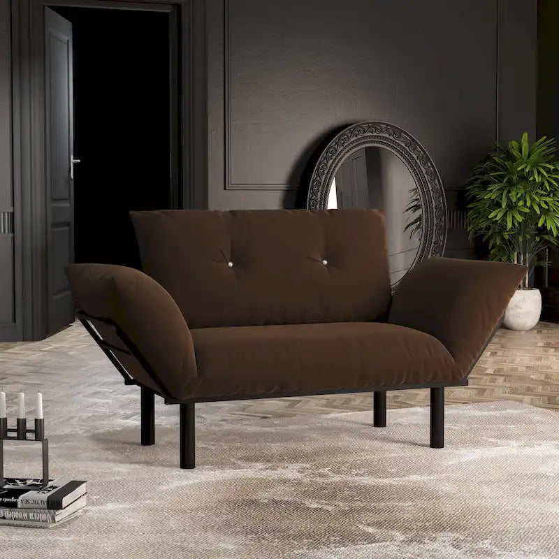 Extra-Wide Modern Loveseat with Metal Legs