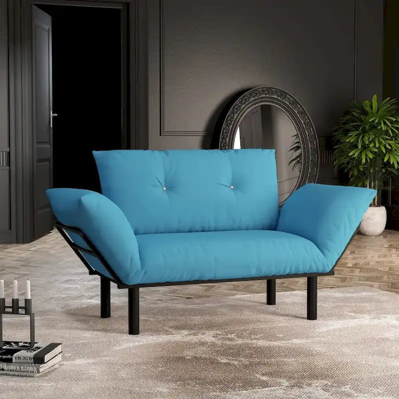 Extra-Wide Modern Loveseat with Metal Legs