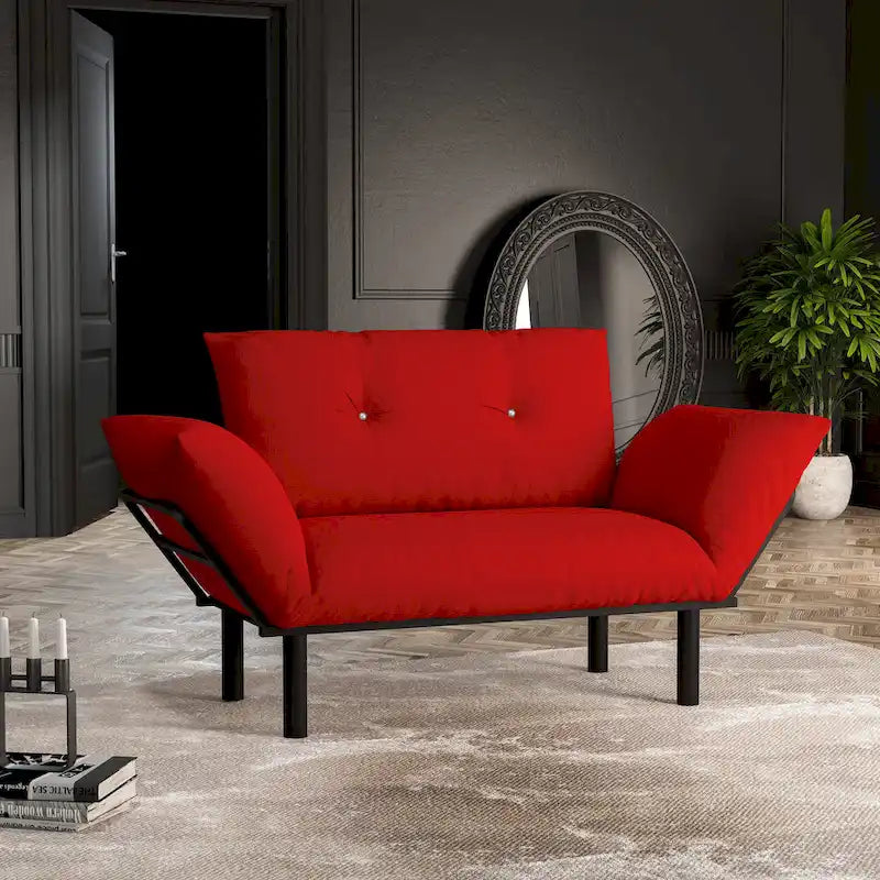 Extra-Wide Modern Loveseat with Metal Legs