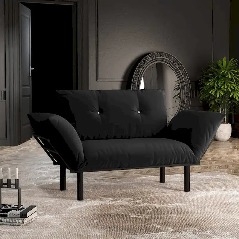 Extra-Wide Modern Loveseat with Metal Legs