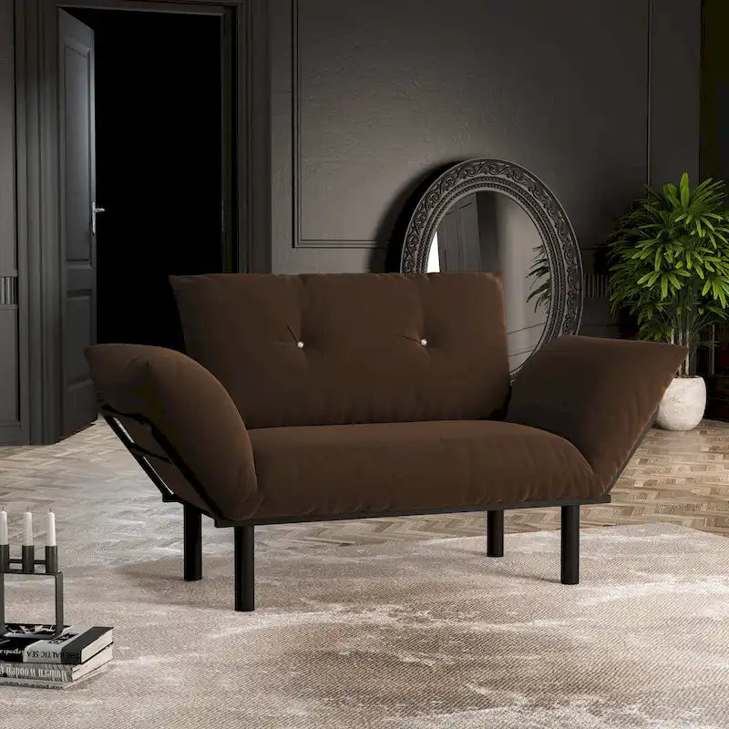 Extra-Wide Modern Loveseat with Metal Legs