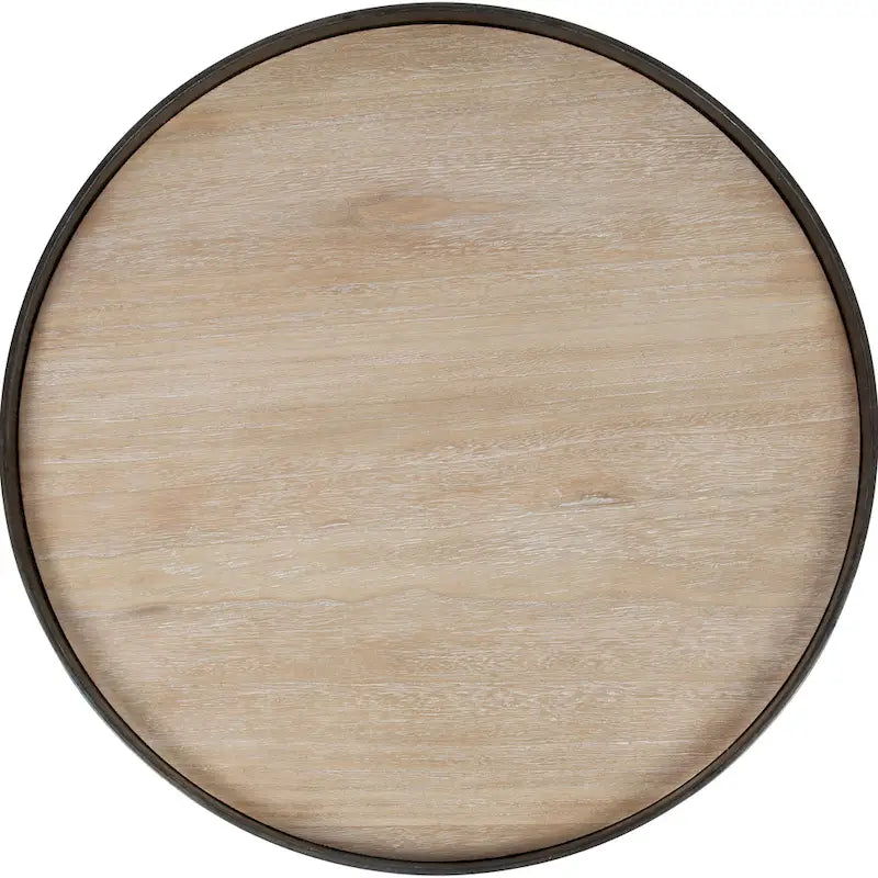 28-Inch Round Coffee Table with Cross Base