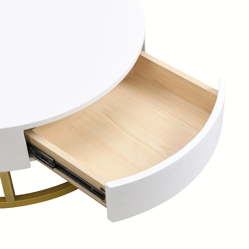 Round Lift-Top Coffee Tables with Nesting Design and Drawers