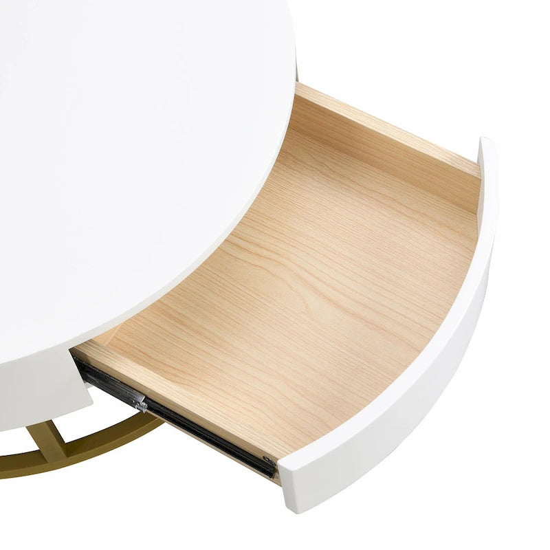 Round Lift-Top Coffee Tables with Nesting Design and Drawers