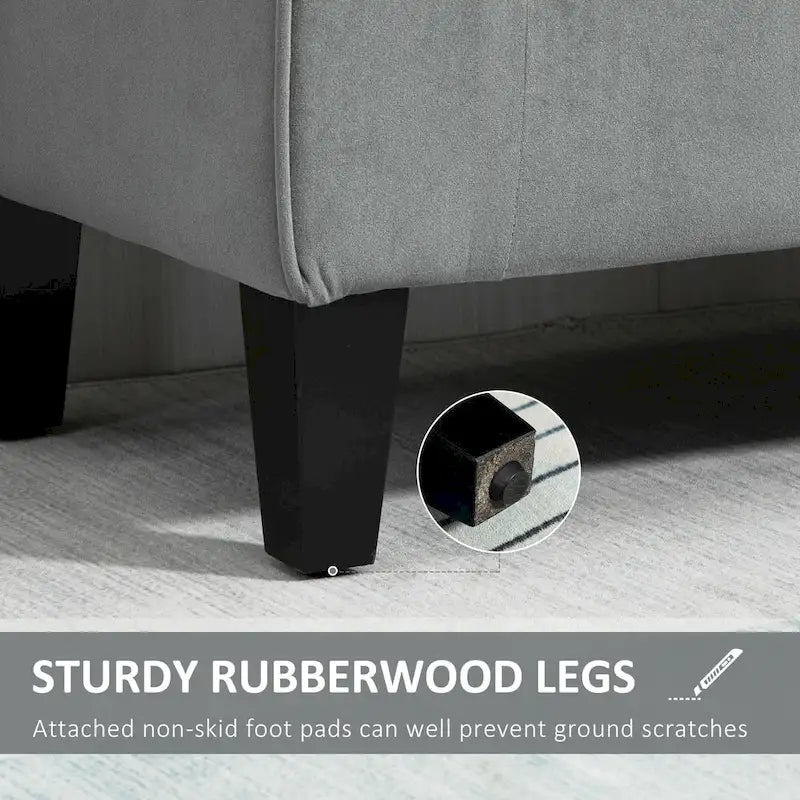 Button-Tufted Velvet-Touch Storage Ottoman Bench