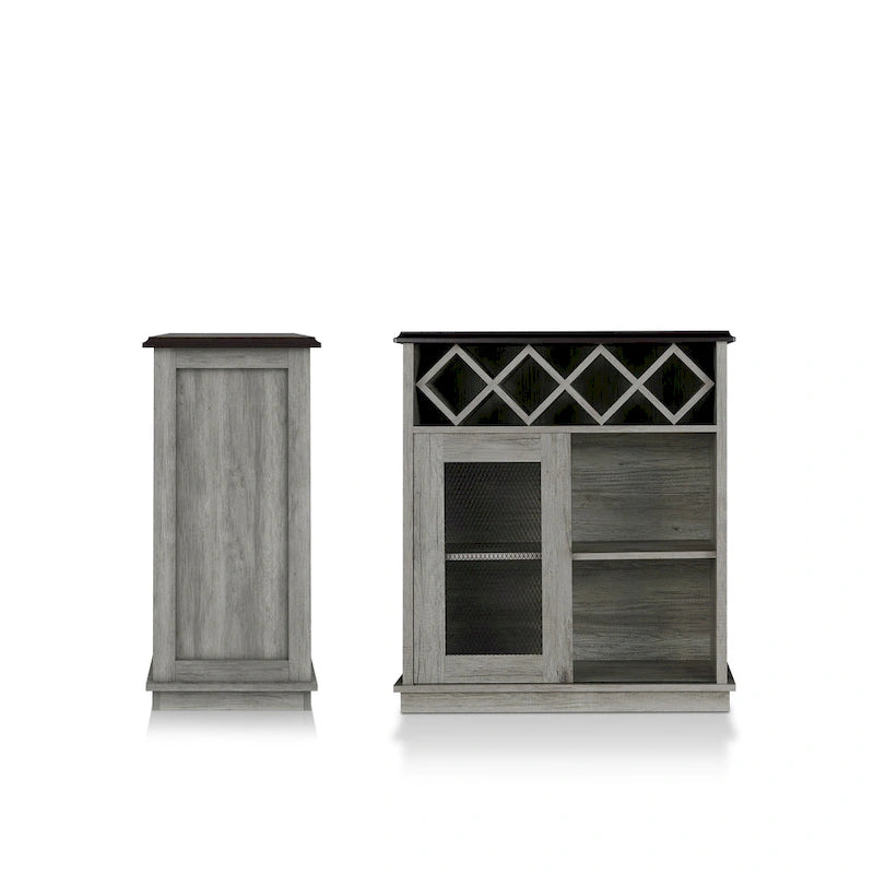 Farmhouse Wine Buffet Cabinet with 4-Bottle Storage