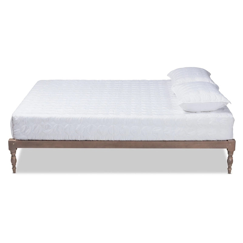 Contemporary Platform Bed Frame with Turned Legs