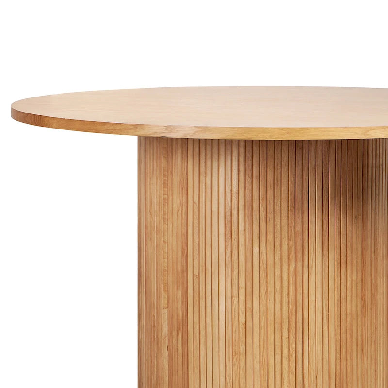 Round Fluted Solid Wood Dining Table