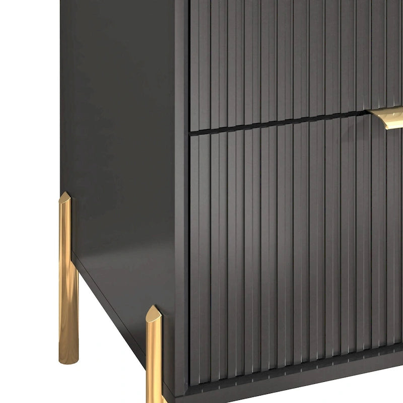Modern Five-Drawer Dresser with Metal Handles