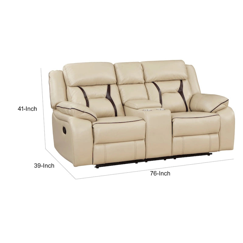 Manual Reclining Loveseat with Center Console and Cup Holders