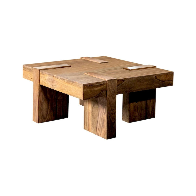 Rustic Sheesham Wood Square Coffee Table
