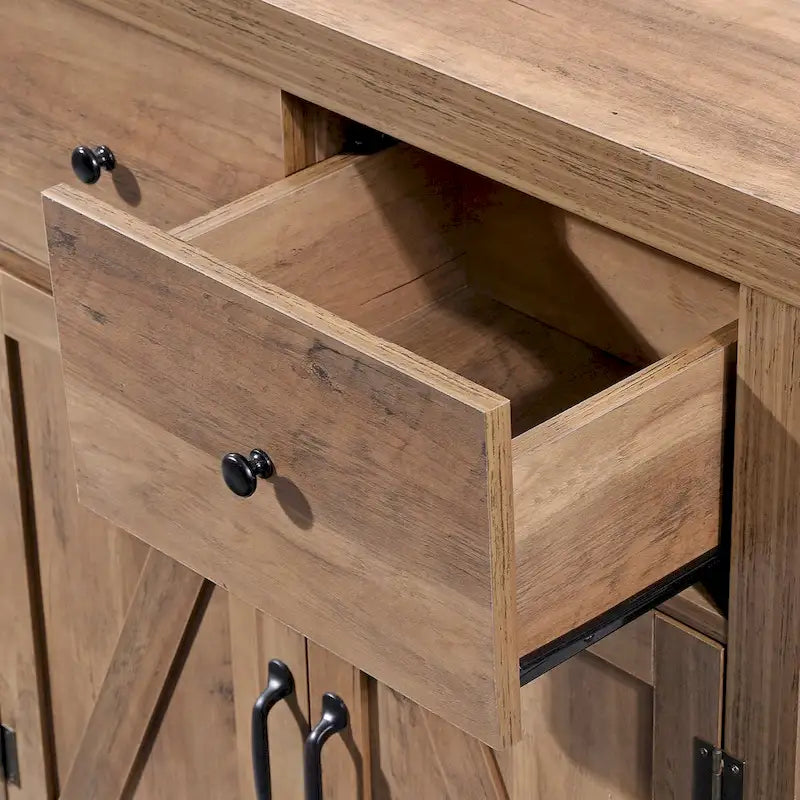 Farmhouse 2-Drawer 2-Door Storage Accent Cabinet