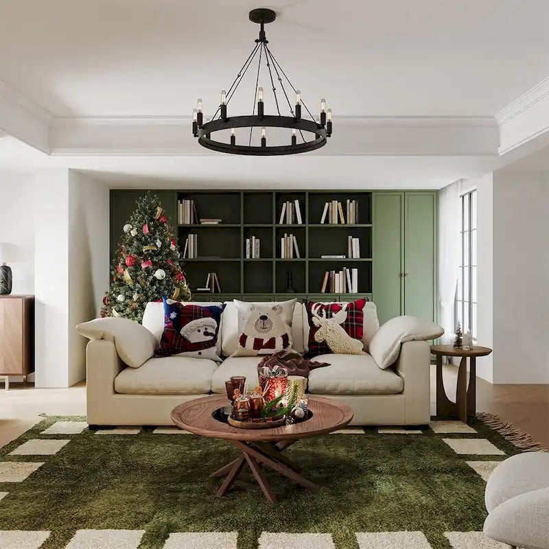Modern Deep-Seat Three-Seater Linen Blend Sofa