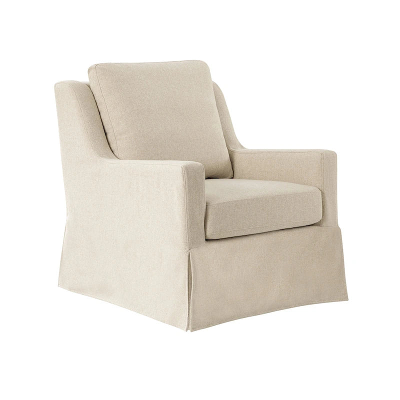 Slipcovered Swivel Glider Accent Chair