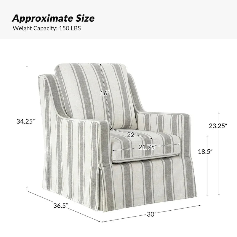 Slipcovered Swivel Glider Accent Chair